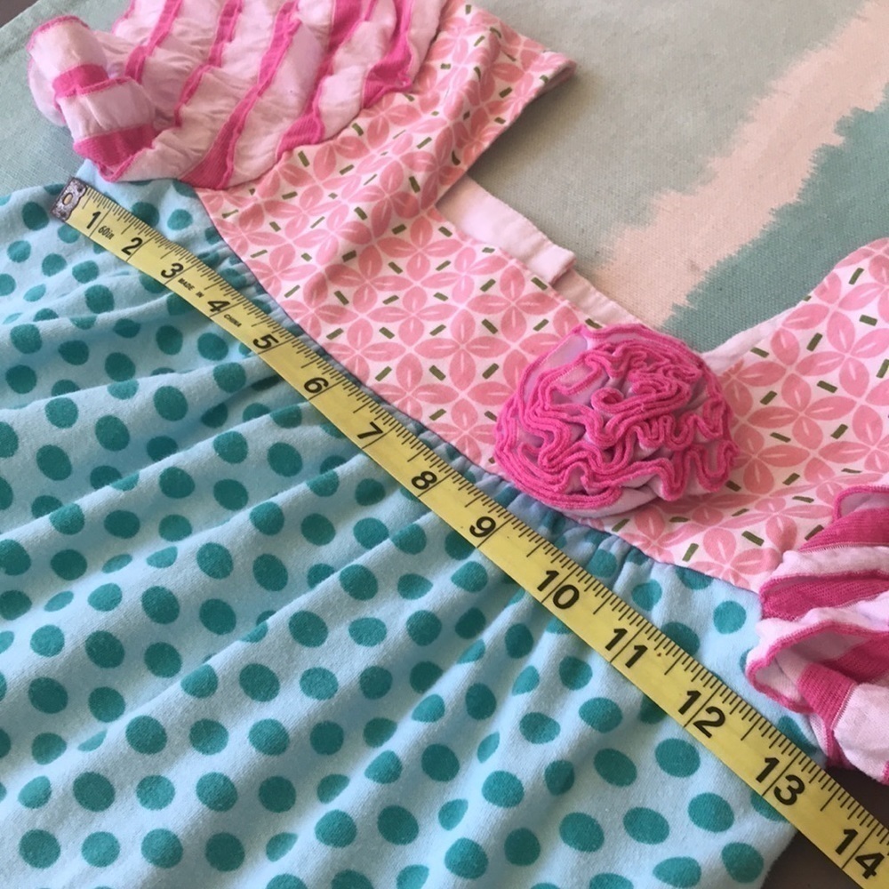 Cici & Ryann Girls Patchwork Print Tiered Cotton Dress 6X - Picture 8 of 9